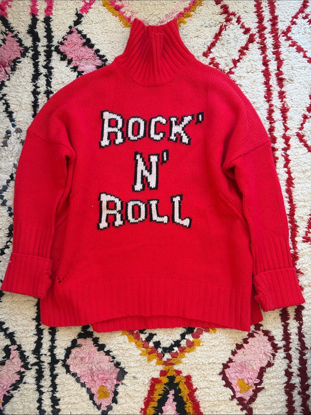 Zadig & Voltaire Red 'Rock N' Roll' Turtleneck Sweater